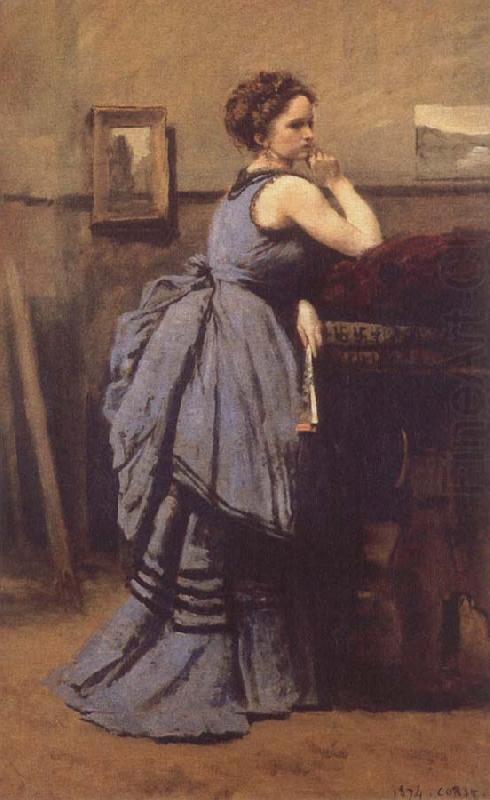 Jean Baptiste Camille  Corot WOman in Blue china oil painting image